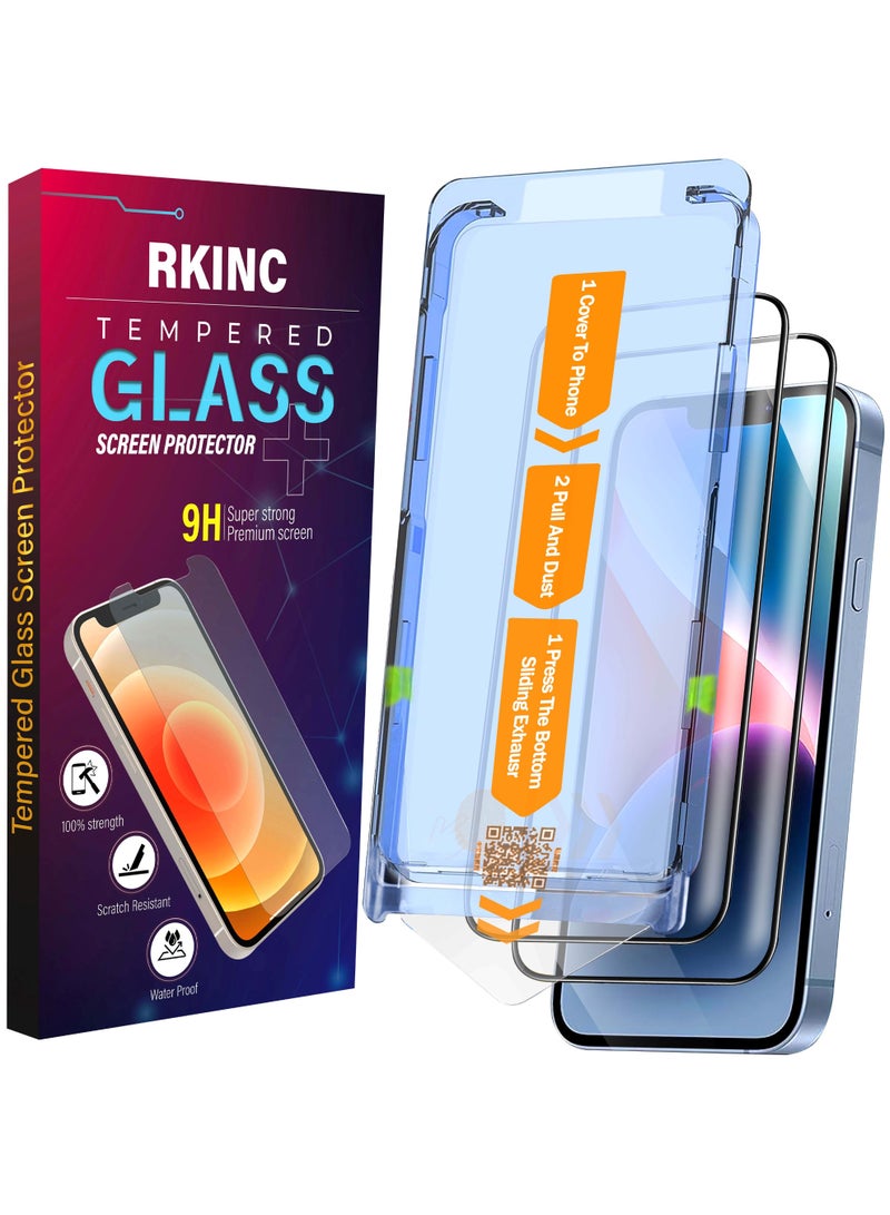 RKINC Screen Protector [2-Pack] for iPhone 16E [Automatic Installation] Tempered Glass HD [10X Military Grade Protection] Scratch-Resistant, Shatter-Proof - Image 1